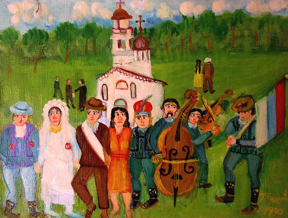 Janko Brašić, Wedding, oil on canvas